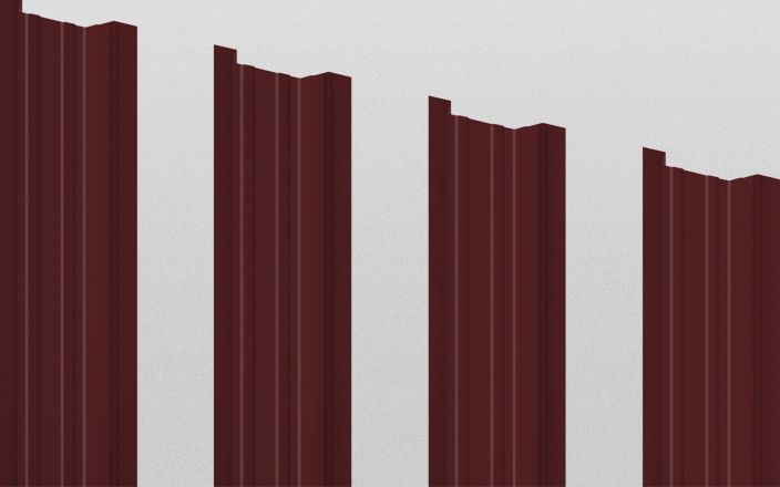 Штакетник металлический прямоугольный, цвет RAL 3009, длина 1,8 м, двусторонняя окраска ПрофЛайн, купить Штакетник металлический прямоугольный, цвет RAL 3009, длина 1,8 м, двусторонняя окраска в ПрофЛайн