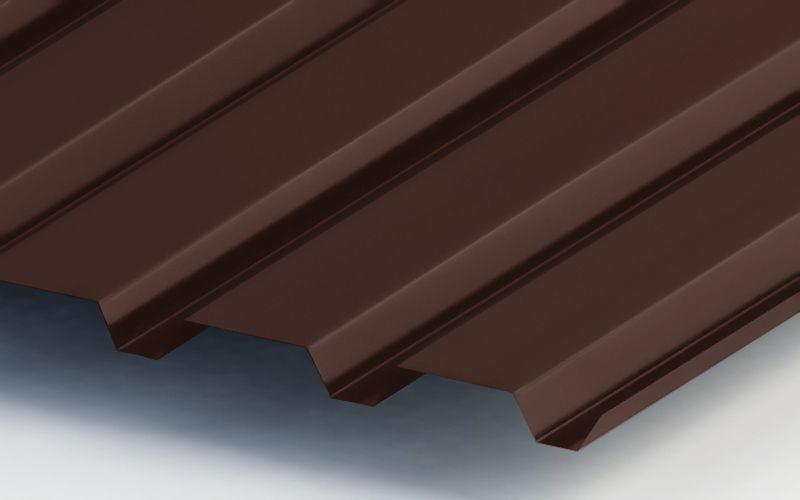Профнастил С44 с покрытием PURETAN® 0,5 мм, COFFEE Профлайн Профнастил С44 с покрытием PURETAN® 0,5 мм, COFFEE Профлайн