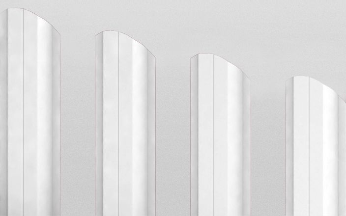 Штакетник металлический П-образный фигурный, цвет RAL 9003, длина 1,8 м, двусторонняя окраска ПрофЛайн, купить Штакетник металлический П-образный фигурный, цвет RAL 9003, длина 1,8 м, двусторонняя окраска в ПрофЛайн