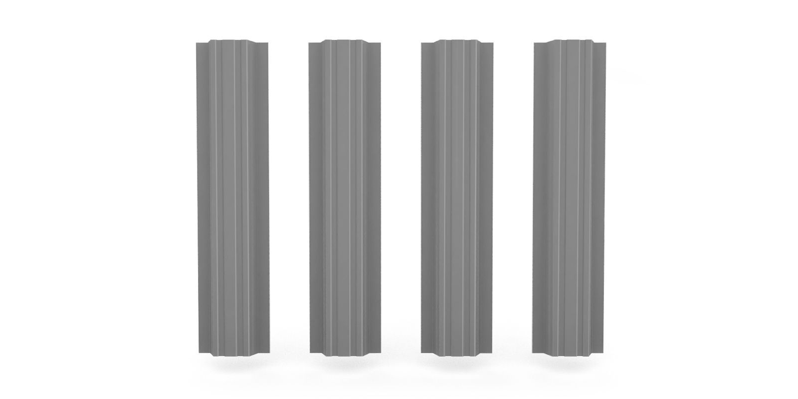 Штакетник металлический прямоугольный, цвет RAL 7004, длина 2 м, односторонняя окраска ПрофЛайн, купить Штакетник металлический прямоугольный, цвет RAL 7004, длина 2 м, односторонняя окраска в ПрофЛайн