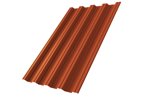 Профнастил НС44R Grand Line 0,5 Satin Matt RAL 8004 терракота Профлайн