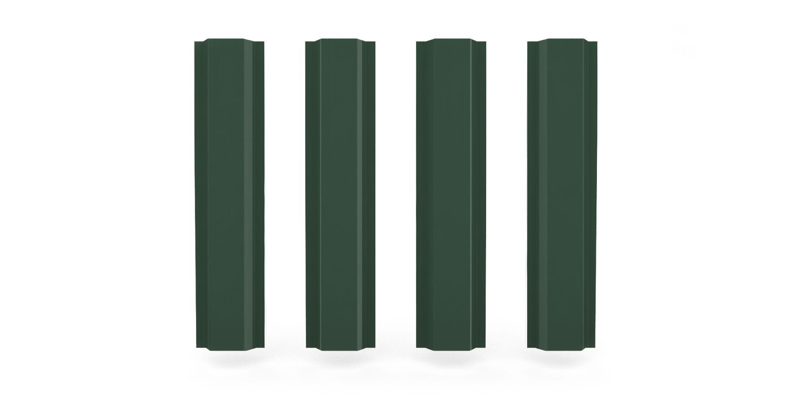 Штакетник металлический П-образный, цвет RAL 6005, длина 1,6 м, ширина 94 мм, односторонняя окраска ПрофЛайн, купить Штакетник металлический П-образный, цвет RAL 6005, длина 1,6 м, ширина 94 мм, односторонняя окраска в ПрофЛайн