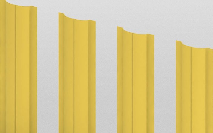 Штакетник металлический круглый, цвет RAL 1018, длина 2 м, двусторонняя окраска ПрофЛайн, купить Штакетник металлический круглый, цвет RAL 1018, длина 2 м, двусторонняя окраска в ПрофЛайн