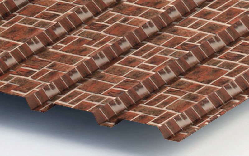 Профнастил МП35 с покрытием ECOSTEEL® 0,5 мм, кирпич рустик Профлайн Профнастил МП35 с покрытием ECOSTEEL® 0,5 мм, кирпич рустик Профлайн