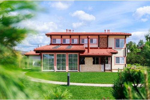 Металлочерепица "Квинта плюс3D" ("Kvinta plus3D") 0,5 Satin RAL 8004 терракота ПрофЛайн, купить Металлочерепица "Квинта плюс3D" ("Kvinta plus3D") 0,5 Satin RAL 8004 терракота в ПрофЛайн