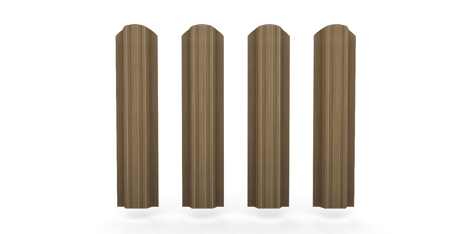 Штакетник металлический прямоугольный фигурный, цвет орех, длина 2 м, двусторонняя окраска ПрофЛайн, купить Штакетник металлический прямоугольный фигурный, цвет орех, длина 2 м, двусторонняя окраска в ПрофЛайн