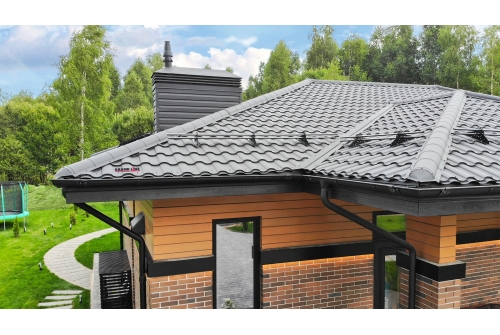 Металлочерепица "Кредо" ("Kredo") v01 0,5 Drap TX RAL 9005 черный ПрофЛайн, купить Металлочерепица "Кредо" ("Kredo") v01 0,5 Drap TX RAL 9005 черный в ПрофЛайн