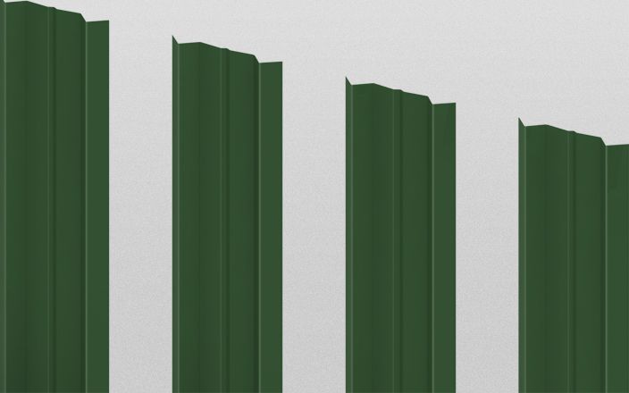 Штакетник металлический М-образный, цвет RAL 6029, длина 2 м, двусторонняя окраска ПрофЛайн, купить Штакетник металлический М-образный, цвет RAL 6029, длина 2 м, двусторонняя окраска в ПрофЛайн