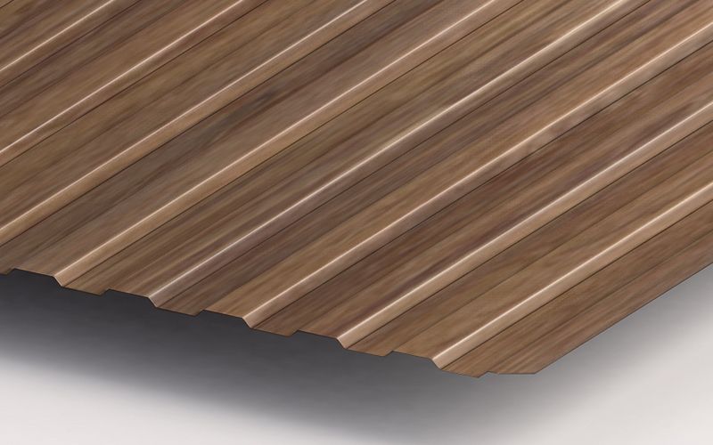 Профнастил С8 с покрытием ECOSTEEL® 0,5 мм, морёный дуб Профлайн Профнастил С8 с покрытием ECOSTEEL® 0,5 мм, морёный дуб Профлайн