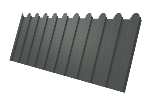 Профнастил С8A v02 фигурный Grand Line 0,45 PE RAL 7005 мышино-серый Профлайн