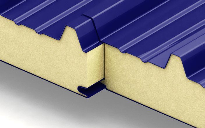 Кровельные сэндвич-панели с наполнителем из пенополиизоцианурата толщиной 150 мм, цвет RAL 5002 ПрофЛайн, купить Кровельные сэндвич-панели с наполнителем из пенополиизоцианурата толщиной 150 мм, цвет RAL 5002 в ПрофЛайн