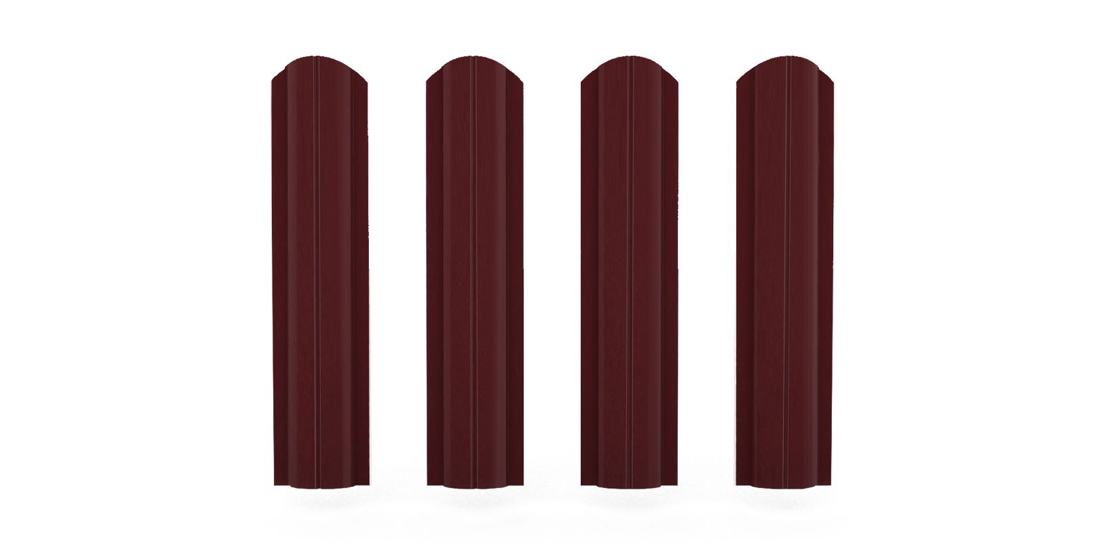 Штакетник металлический круглый фигурный, цвет RAL 3009, длина 2 м, односторонняя окраска ПрофЛайн, купить Штакетник металлический круглый фигурный, цвет RAL 3009, длина 2 м, односторонняя окраска в ПрофЛайн