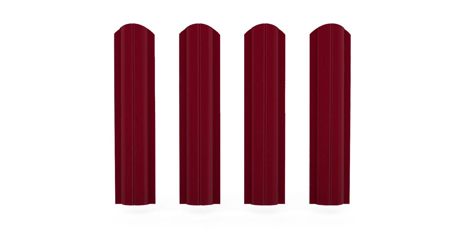 Штакетник металлический круглый фигурный, цвет RAL 3011, длина 1,8 м, односторонняя окраска ПрофЛайн, купить Штакетник металлический круглый фигурный, цвет RAL 3011, длина 1,8 м, односторонняя окраска в ПрофЛайн