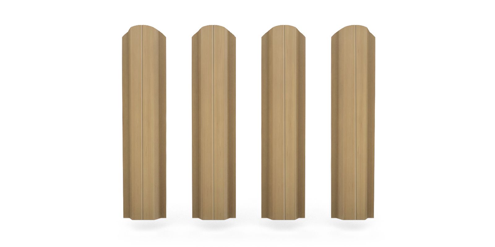 Штакетник металлический П-образный фигурный, цвет клён, длина 2 м, двусторонняя окраска ПрофЛайн, купить Штакетник металлический П-образный фигурный, цвет клён, длина 2 м, двусторонняя окраска в ПрофЛайн