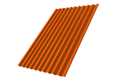 Профнастил С21R Grand Line 0,45 PE RAL 2004 оранжевый Профлайн