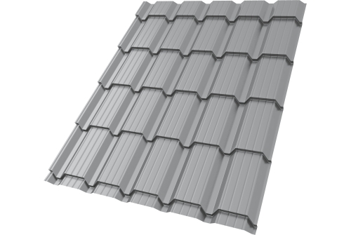 Металлочерепица "Квадро профи (Верховье)" ("Quadro Profi") v01 0,5 Satin RAL 7004 сигнальный серый ПрофЛайн, купить Металлочерепица "Квадро профи (Верховье)" ("Quadro Profi") v01 0,5 Satin RAL 7004 сигнальный серый в ПрофЛайн