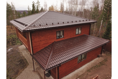 Металлочерепица "Квинта Уно" ("Kvinta Uno") 0,5 Satin RAL 8017 шоколад ПрофЛайн, купить Металлочерепица "Квинта Уно" ("Kvinta Uno") 0,5 Satin RAL 8017 шоколад в ПрофЛайн