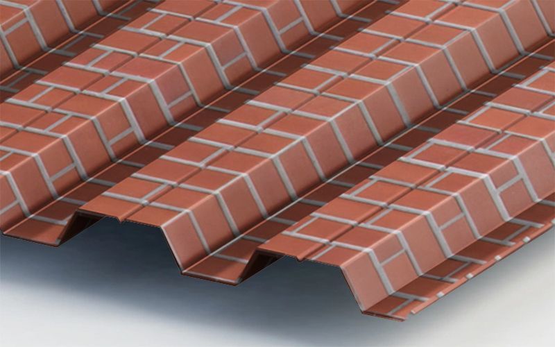 Профнастил Н60 с покрытием ECOSTEEL® 0,5 мм, кирпич Профлайн Профнастил Н60 с покрытием ECOSTEEL® 0,5 мм, кирпич Профлайн