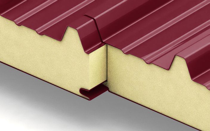 Кровельные сэндвич-панели с наполнителем из пенополиизоцианурата толщиной 60 мм, цвет RAL 3011 ПрофЛайн, купить Кровельные сэндвич-панели с наполнителем из пенополиизоцианурата толщиной 60 мм, цвет RAL 3011 в ПрофЛайн