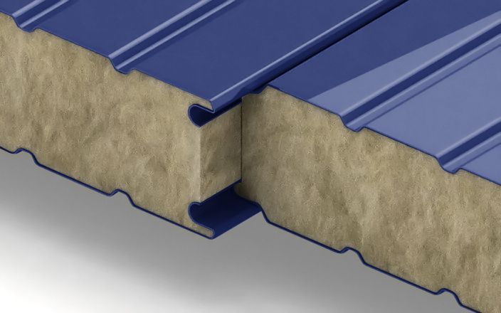 Стеновые сэндвич-панели с наполнителем из минеральной ваты толщиной 50 мм, ширина 1000 мм, цвет RAL 5005, ГОСТ 32603-2021 ПрофЛайн, купить Стеновые сэндвич-панели с наполнителем из минеральной ваты толщиной 50 мм, ширина 1000 мм, цвет RAL 5005, ГОСТ 32603-2021 в ПрофЛайн