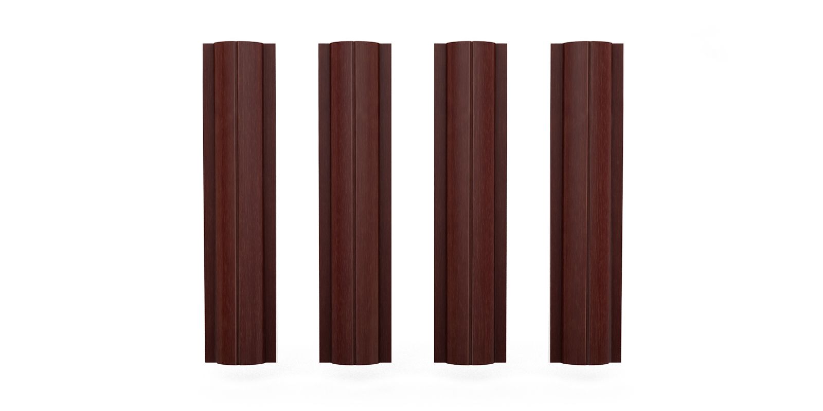 Штакетник металлический круглый, цвет бразильская вишня, длина 2 м, односторонняя окраска ПрофЛайн, купить Штакетник металлический круглый, цвет бразильская вишня, длина 2 м, односторонняя окраска в ПрофЛайн