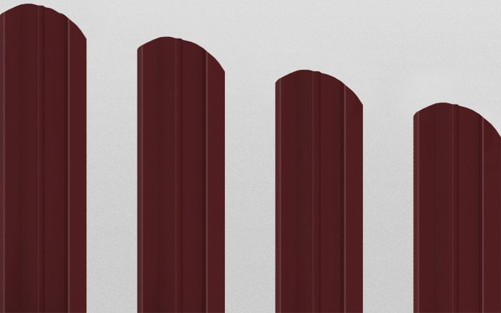 Штакетник металлический М-образный фигурный, цвет RAL 3009, длина 2 м, двусторонняя окраска ПрофЛайн, купить Штакетник металлический М-образный фигурный, цвет RAL 3009, длина 2 м, двусторонняя окраска в ПрофЛайн