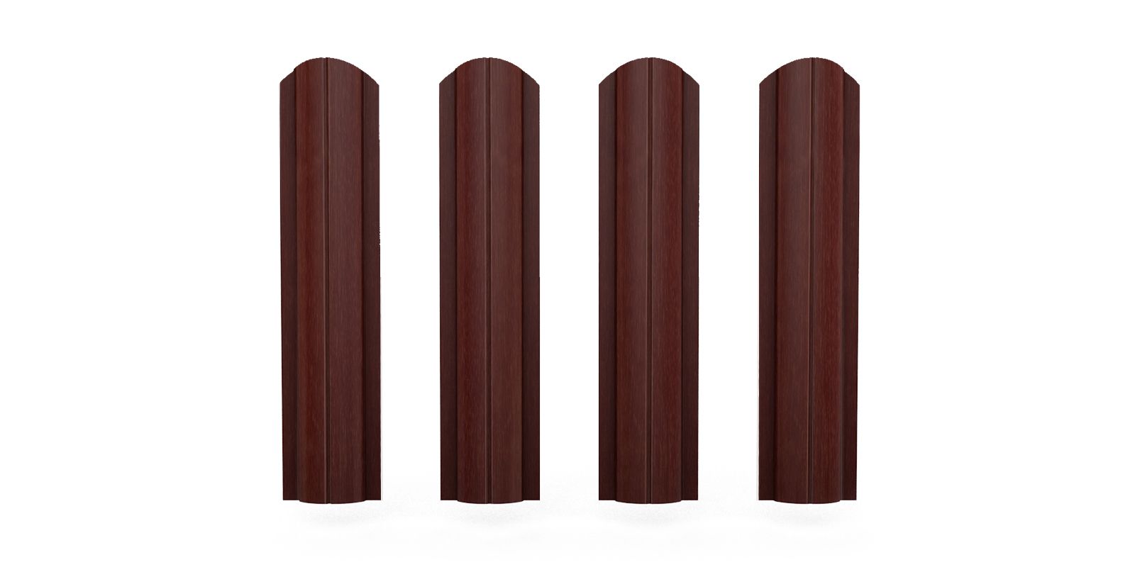 Штакетник металлический круглый фигурный, цвет бразильская вишня, длина 2 м, двусторонняя окраска ПрофЛайн, купить Штакетник металлический круглый фигурный, цвет бразильская вишня, длина 2 м, двусторонняя окраска в ПрофЛайн