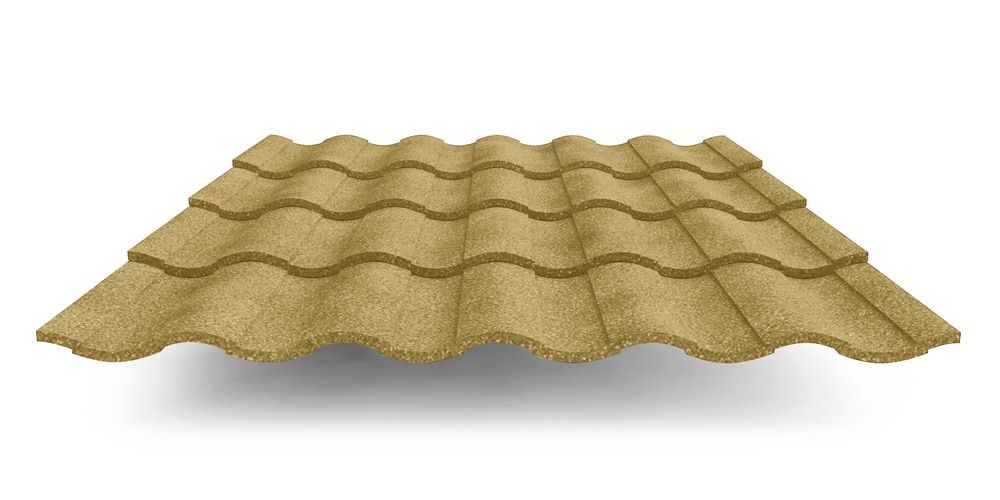 Композитная черепица Metrotile MetroRoman, цвет охра ПрофЛайн, купить Композитная черепица Metrotile MetroRoman, цвет охра в ПрофЛайн