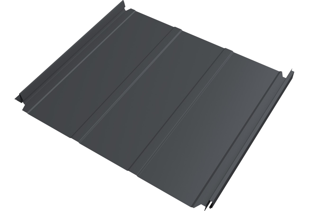 Кликфальц Double Pro Line 0,45 Drap ТХ двухсторонний с пленкой на замках RAL 7024 мокрый асфальт ПрофЛайн, купить Кликфальц Double Pro Line 0,45 Drap ТХ двухсторонний с пленкой на замках RAL 7024 мокрый асфальт в ПрофЛайн