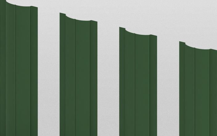 Штакетник металлический круглый, цвет RAL 6029, длина 2 м, двусторонняя окраска ПрофЛайн, купить Штакетник металлический круглый, цвет RAL 6029, длина 2 м, двусторонняя окраска в ПрофЛайн