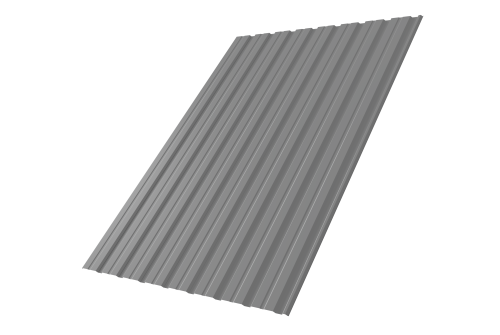 Профнастил С10R Grand Line 0,45 PE RAL 9006 бело-алюминиевый Профлайн