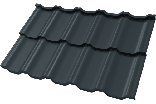 Металлочерепица "Квинта Уно" ("Kvinta Uno") 0,5 Drap RAL 7016 антрацитово-серый ПрофЛайн, купить Металлочерепица "Квинта Уно" ("Kvinta Uno") 0,5 Drap RAL 7016 антрацитово-серый в ПрофЛайн
