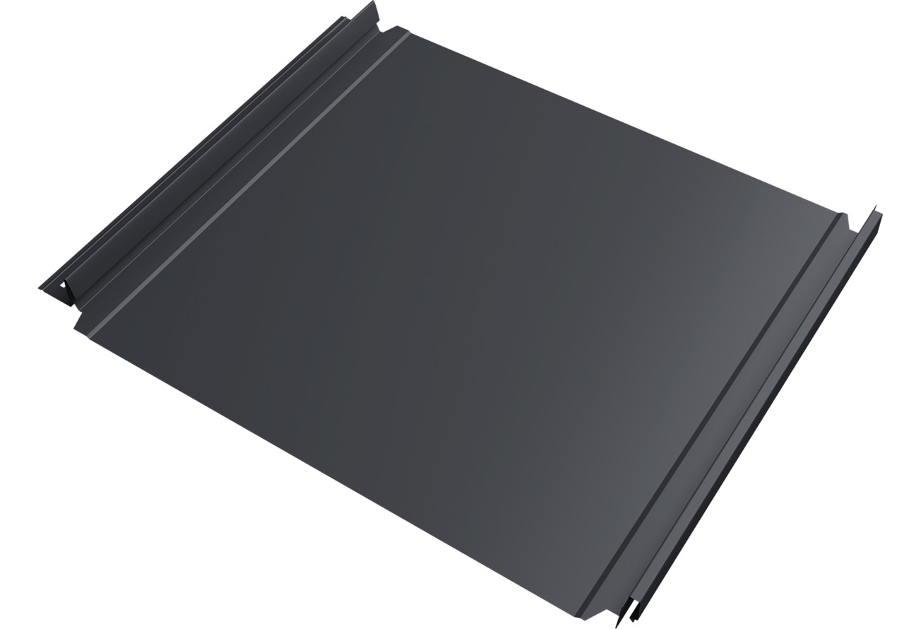 Кликфальц Double Pro 0,45 Drap TwinColor с пленкой на замках RAL 7024 мокрый асфальт ПрофЛайн, купить Кликфальц Double Pro 0,45 Drap TwinColor с пленкой на замках RAL 7024 мокрый асфальт в ПрофЛайн