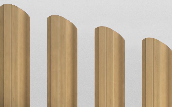 Штакетник металлический П-образный фигурный, цвет клён, длина 2 м, двусторонняя окраска ПрофЛайн, купить Штакетник металлический П-образный фигурный, цвет клён, длина 2 м, двусторонняя окраска в ПрофЛайн