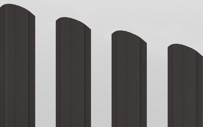 Штакетник металлический круглый фигурный, цвет RR 32, длина 2 м, двусторонняя окраска ПрофЛайн, купить Штакетник металлический круглый фигурный, цвет RR 32, длина 2 м, двусторонняя окраска в ПрофЛайн