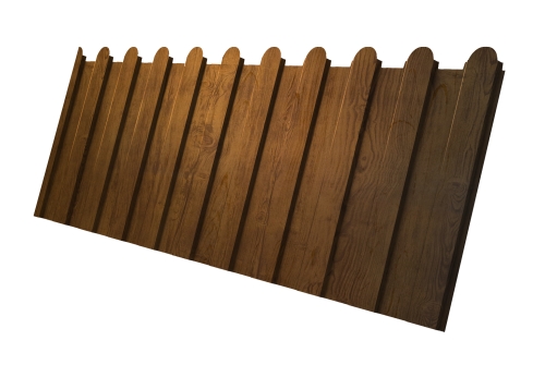 Профнастил С8A v02 фигурный Grand Line 0,45 Print-Double Elite с пленкой Golden Wood Профлайн