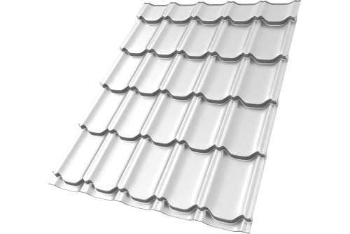 Металлочерепица "Квинта плюс" ("Kvinta plus") 0,5 Satin RAL 9003 сигнальный белый ПрофЛайн, купить Металлочерепица "Квинта плюс" ("Kvinta plus") 0,5 Satin RAL 9003 сигнальный белый в ПрофЛайн
