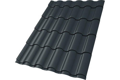Металлочерепица "Кредо" ("Kredo") v01 0,5 Rooftop Бархат RAL 7016 антрацитово-серый ПрофЛайн, купить Металлочерепица "Кредо" ("Kredo") v01 0,5 Rooftop Бархат RAL 7016 антрацитово-серый в ПрофЛайн