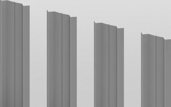 Штакетник металлический М-образный, цвет RAL 7004, длина 2 м, двусторонняя окраска ПрофЛайн, купить Штакетник металлический М-образный, цвет RAL 7004, длина 2 м, двусторонняя окраска в ПрофЛайн