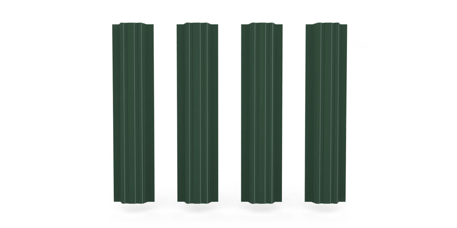 Штакетник металлический прямоугольный, цвет RAL 6005, длина 2 м, односторонняя окраска ПрофЛайн, купить Штакетник металлический прямоугольный, цвет RAL 6005, длина 2 м, односторонняя окраска в ПрофЛайн