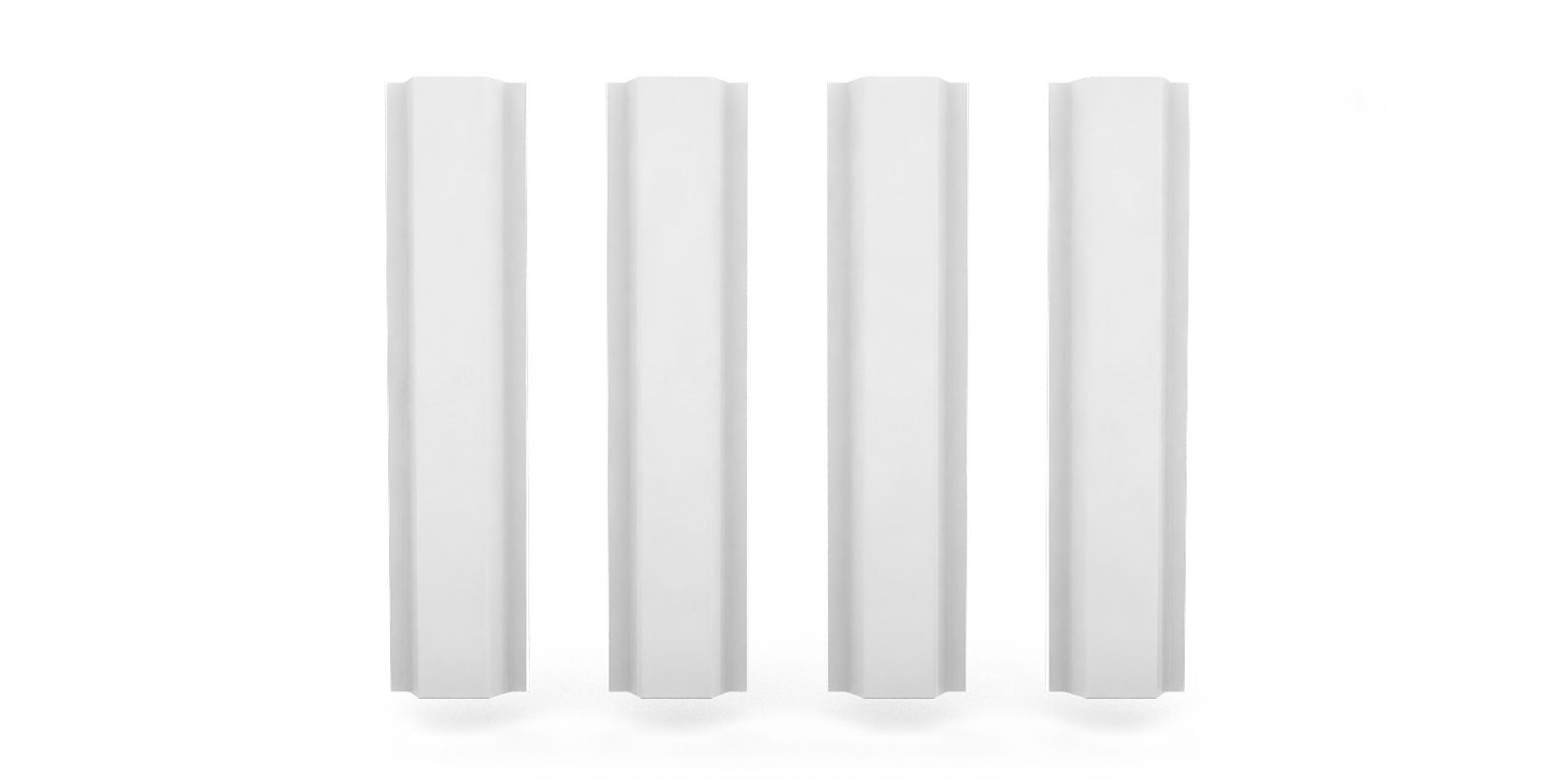 Штакетник металлический П-образный, цвет RAL 9003, длина 1,6 м, ширина 94 мм, односторонняя окраска ПрофЛайн, купить Штакетник металлический П-образный, цвет RAL 9003, длина 1,6 м, ширина 94 мм, односторонняя окраска в ПрофЛайн