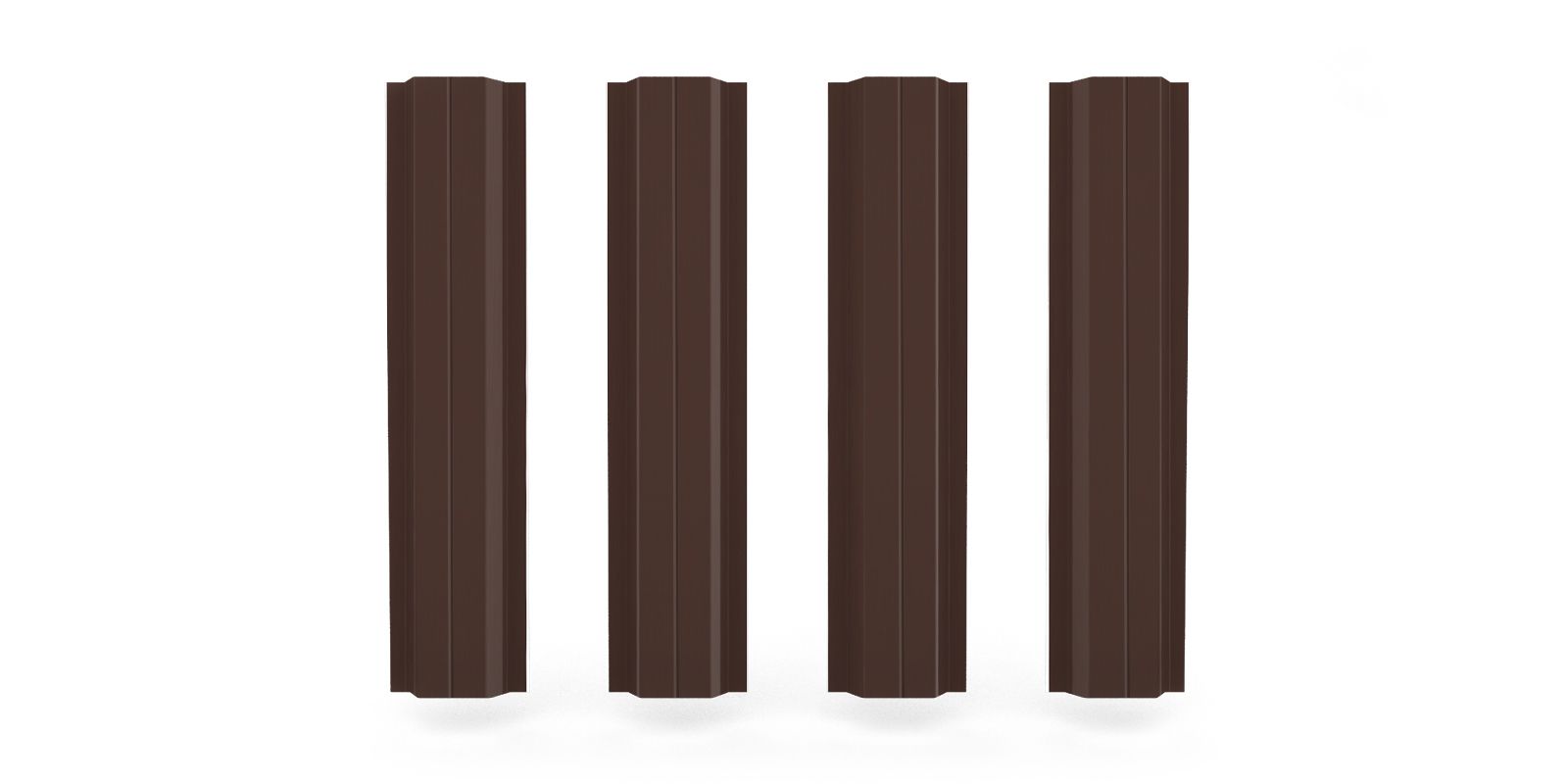 Штакетник металлический П-образный с ребром жёсткости, цвет RAL 8017, длина 1,6 м, Односторонняя окраска ПрофЛайн, купить Штакетник металлический П-образный с ребром жёсткости, цвет RAL 8017, длина 1,6 м, Односторонняя окраска в ПрофЛайн