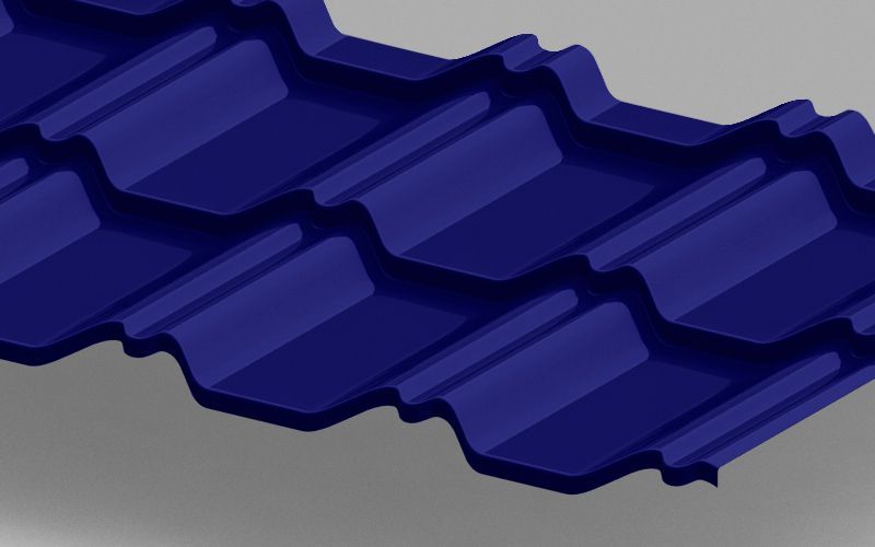 Модульная металлочерепица Kvinta Uno с покрытием Полиэстер, цвет RAL 5002 ПрофЛайн, купить Модульная металлочерепица Kvinta Uno с покрытием Полиэстер, цвет RAL 5002 в ПрофЛайн Модульная металлочерепица Kvinta Uno с покрытием Полиэстер, цвет RAL 5002 ПрофЛайн, купить Модульная металлочерепица Kvinta Uno с покрытием Полиэстер, цвет RAL 5002 в ПрофЛайн