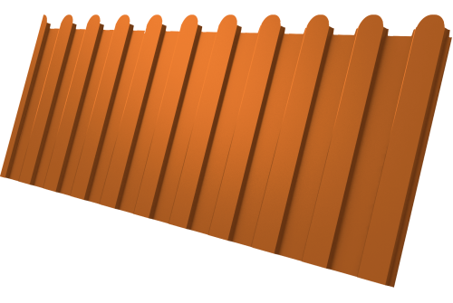 Профнастил С8A v02 фигурный Grand Line 0,45 PE RAL 2004 оранжевый Профлайн