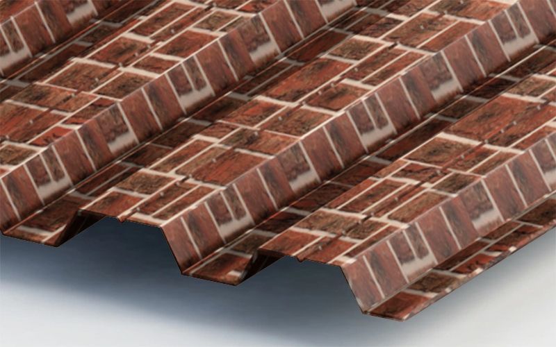 Профнастил Н60 с покрытием ECOSTEEL® 0,5 мм, кирпич рустик Профлайн Профнастил Н60 с покрытием ECOSTEEL® 0,5 мм, кирпич рустик Профлайн