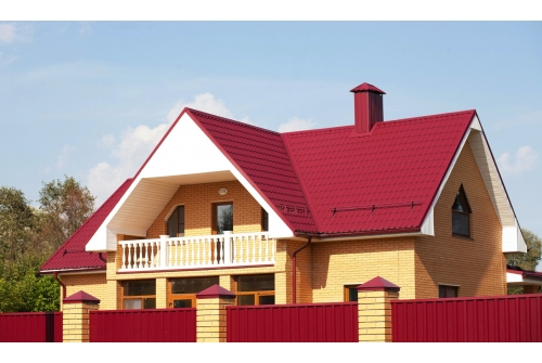 Металлочерепица Классик ("Classic") v01 0,5 Satin RAL 3005 красное вино ПрофЛайн, купить Металлочерепица Классик ("Classic") v01 0,5 Satin RAL 3005 красное вино в ПрофЛайн