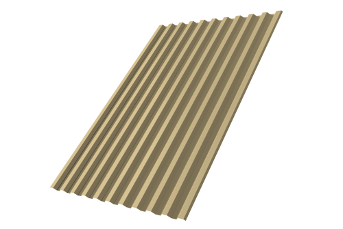 Профнастил С21R Grand Line 0,45 PE lite с пленкой RAL 1014 слоновая кость Профлайн