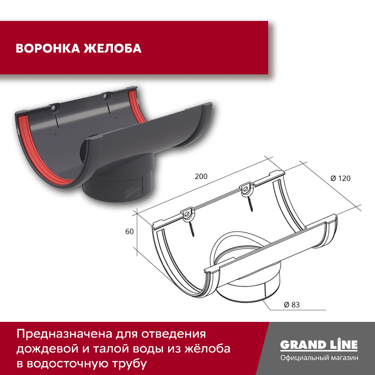 Комплект водосточной системы Классика 120мм ПВХ 6 м/3м RAL 7024 графит ПрофЛайн, купить Комплект водосточной системы Классика 120мм ПВХ 6 м/3м RAL 7024 графит в ПрофЛайн