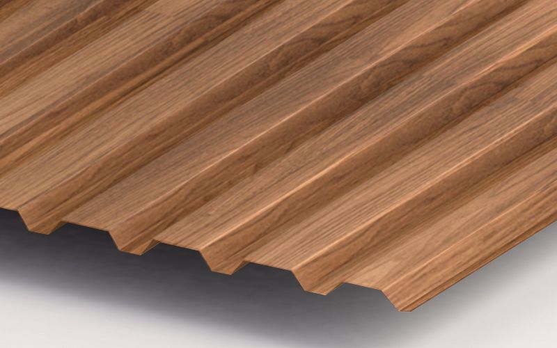 Профнастил МП20 с покрытием ECOSTEEL® 0,5 мм, золотистый дуб Профлайн Профнастил МП20 с покрытием ECOSTEEL® 0,5 мм, золотистый дуб Профлайн