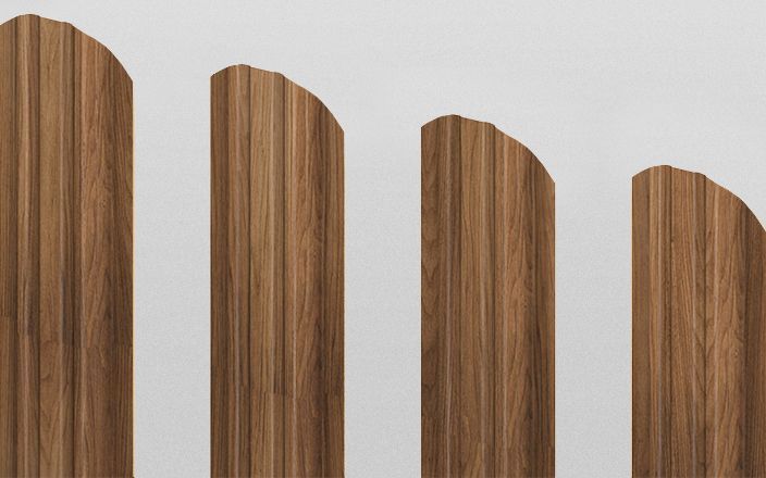 Штакетник металлический прямоугольный фигурный, цвет золотой дуб, длина 2 м, двусторонняя окраска ПрофЛайн, купить Штакетник металлический прямоугольный фигурный, цвет золотой дуб, длина 2 м, двусторонняя окраска в ПрофЛайн